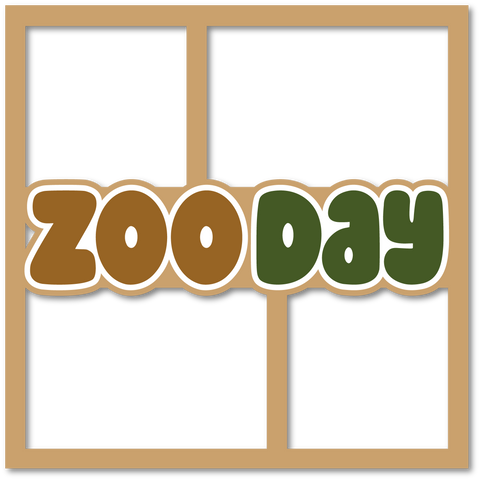 Zoo Day - 4 Frames - Scrapbook Page Layered Overlay Kit