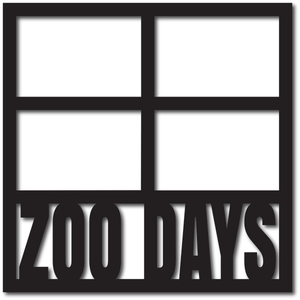 Zoo Days - 4 Frames - Digital Cut File - SVG - INSTANT DOWNLOAD
