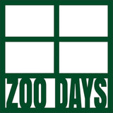 Zoo Days - 4 Frames - Scrapbook Page Overlay Die Cut