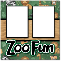 Zoo Fun  - Printed Premade Scrapbook Page 12x12 Layout