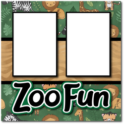 Zoo Fun - Printed Premade Scrapbook Page 12x12 Layout