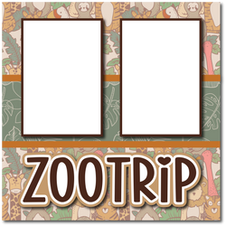 Zoo Trip - Printed Premade Scrapbook Page 12x12 Layout