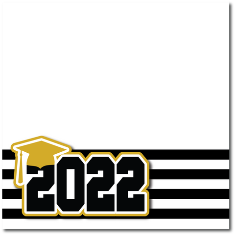 2022 - Graduation - Printed Premade Scrapbook Page 12x12 Layout