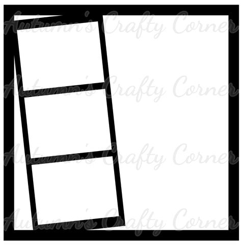 3 Slanted Frames - Scrapbook Page Overlay Die Cut