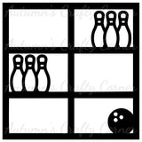 Bowling Ball & Pins - 6 Frames - Scrapbook Page Overlay Die Cut