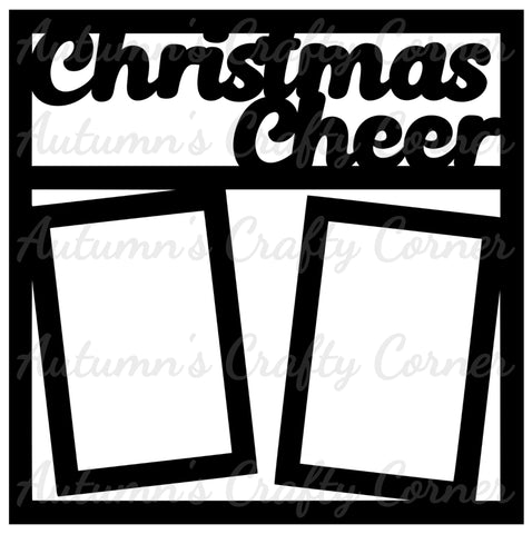 Christmas Cheer - 2 Vertical Frames - Scrapbook Page Overlay Die Cut