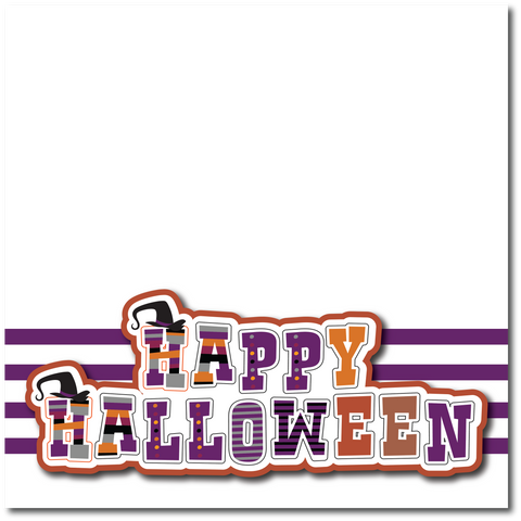 Happy Halloween  - Printed Premade Scrapbook Page 12x12 Layout