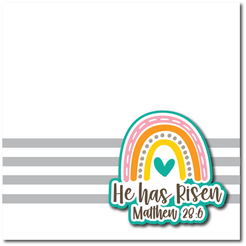 He Has Risen - Printed Premade Scrapbook Page 12x12 Layout