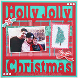 Holly Jolly Christmas - Scrapbook Page Overlay Die Cut - Choose a Color