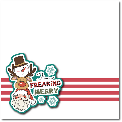 I'm Freakin Merry - Printed Premade Scrapbook Page 12x12 Layout