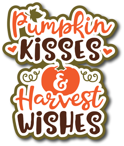 Pumpkin Kisses & Harvest Wishes - Scrapbook Page Title Sticker