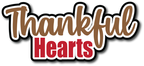 Thankful Hearts  - Scrapbook Page Title Sticker
