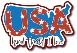 USA Land That I Love - Scrapbook Page Title Sticker