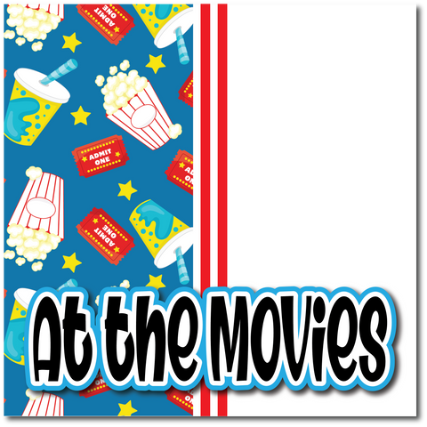 At the Movies - Printed Premade Scrapbook Page 12x12 Layout