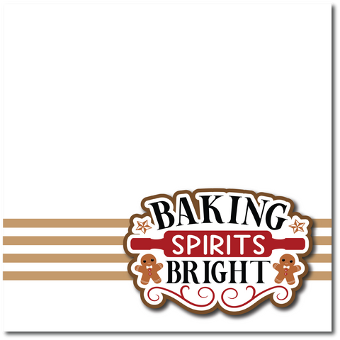 Baking Spirits Bright - Printed Premade Scrapbook Page 12x12 Layout
