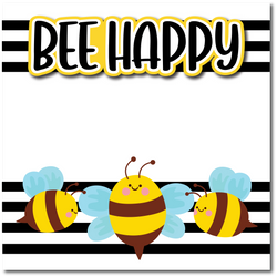 Bee Happy - Printed Premade Scrapbook Page 12x12 Layout