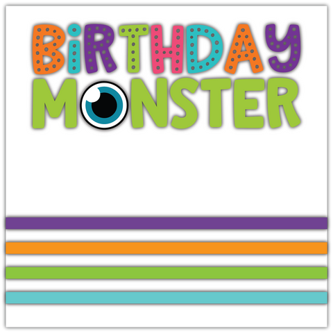 Birthday Monster - Printed Premade Scrapbook Page 12x12 Layout