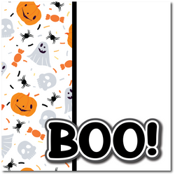 Boo! - Printed Premade Scrapbook Page 12x12 Layout