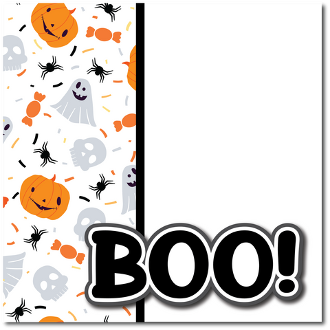Boo! - Printed Premade Scrapbook Page 12x12 Layout