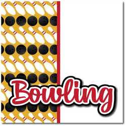 Bowling - Printed Premade Scrapbook Page 12x12 Layout