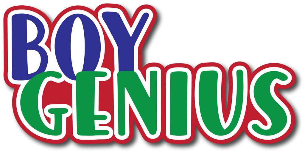 Boy Genius Scrapbook Page Title Sticker Autumn's Crafty Corner