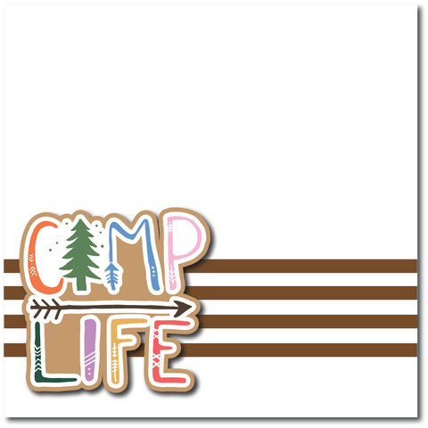 Camp Life - Printed Premade Scrapbook Page 12x12 Layout