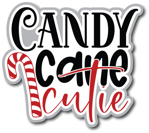 Candy Cane Cutie  - Scrapbook Page Title Sticker