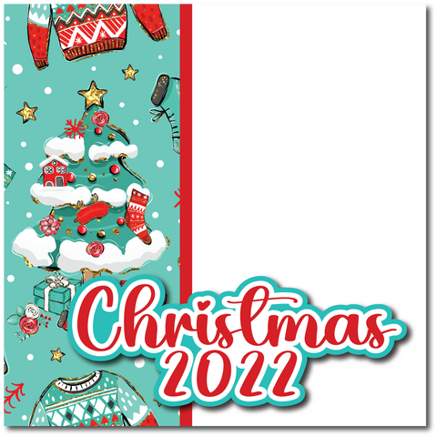 12x12 Christmas Scrapbook Page Kit, 12x12 Premade Christmas