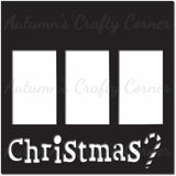 Christmas - 3 Vertical Frames - Scrapbook Page Overlay Die Cut