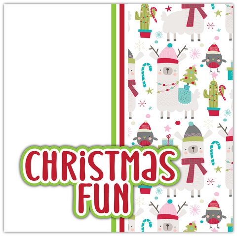 Christmas Fun - Printed Premade Scrapbook Page 12x12 Layout