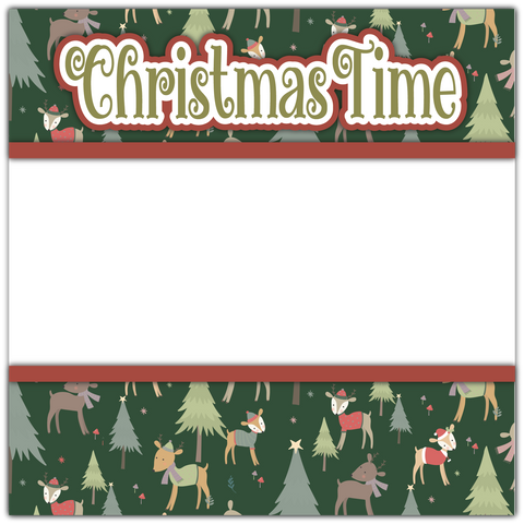 Christmas Time - Printed Premade Scrapbook Page 12x12 Layout