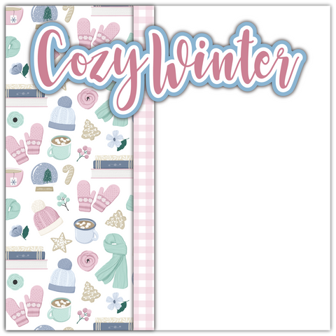 Cozy Winter - Printed Premade Scrapbook Page 12x12 Layout
