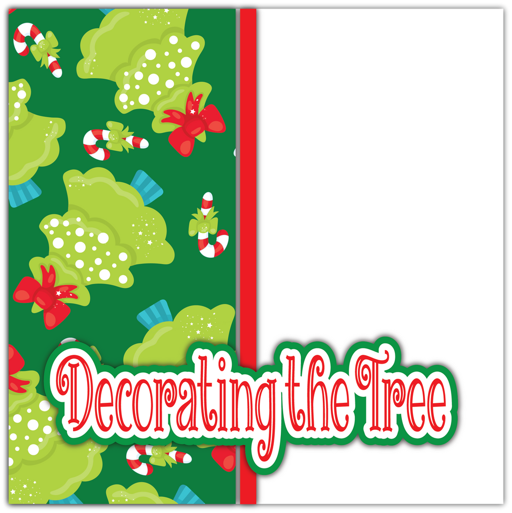 Decorating the Tree Printed Premade Scrapbook Page 12x12 Layout