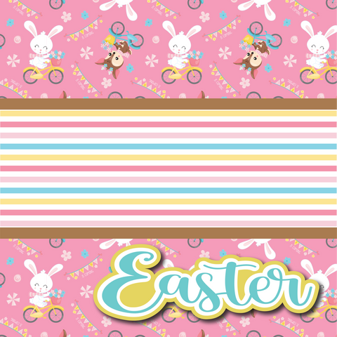 Easter - Printed Premade Scrapbook Page 12x12 Layout