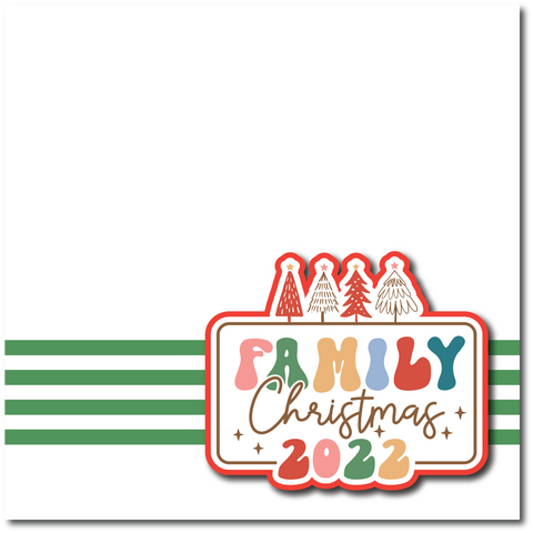 Family Christmas 2022 - Printed Premade Scrapbook Page 12x12 Layout