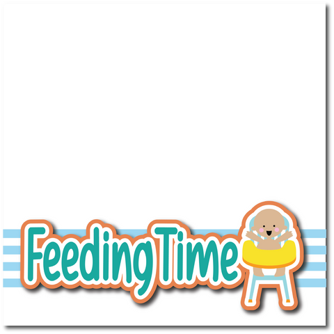 Feeding Time - Printed Premade Scrapbook Page 12x12 Layout
