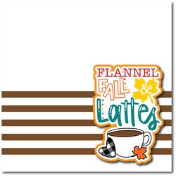 Flannel Fall & Lattes - Printed Premade Scrapbook Page 12x12 Layout