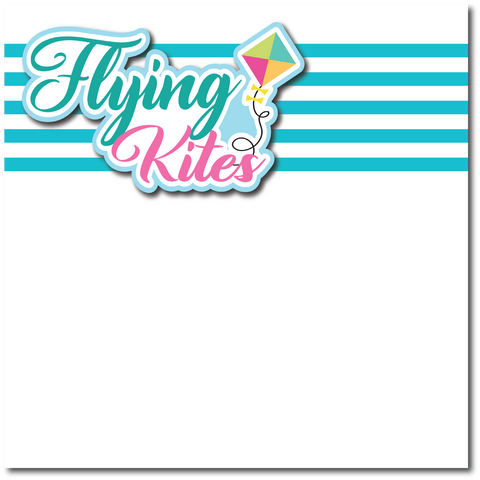 Flying Kites - Printed Premade Scrapbook Page 12x12 Layout