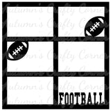 Football - 6 Frames - Scrapbook Page Overlay Die Cut