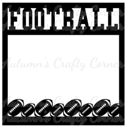 Football - Border - Scrapbook Page Overlay Die Cut - Choose a Color