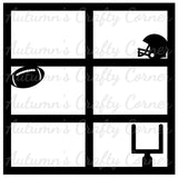 Football Goal, Ball, & Helmet - 6 Frames - Scrapbook Page Overlay Die Cut