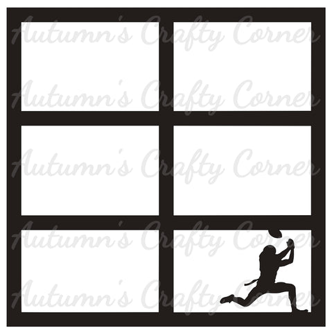 Football Player - 6 Frames - Scrapbook Page Overlay Die Cut