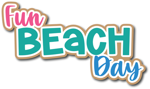 Fun Beach Day - Scrapbook Page Title Sticker