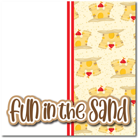 Fun in the Sand - Printed Premade Scrapbook Page 12x12 Layout