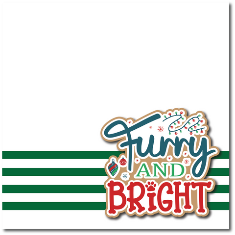 Furry and Bright - Printed Premade Scrapbook Page 12x12 Layout