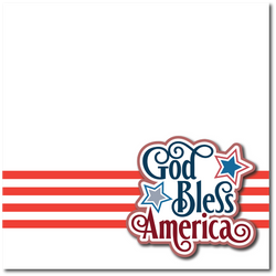 God Bless America - Printed Premade Scrapbook Page 12x12 Layout
