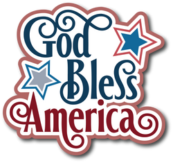 God Bless America - Scrapbook Page Title Sticker