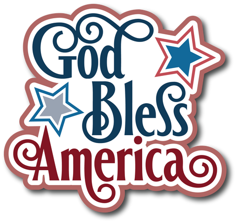 God Bless America - Scrapbook Page Title Sticker