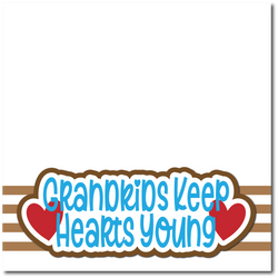 Grandkids Keep Hearts Young - Printed Premade Scrapbook Page 12x12 Layout