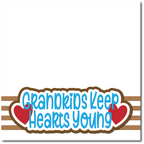 Grandkids Keep Hearts Young - Printed Premade Scrapbook Page 12x12 Layout